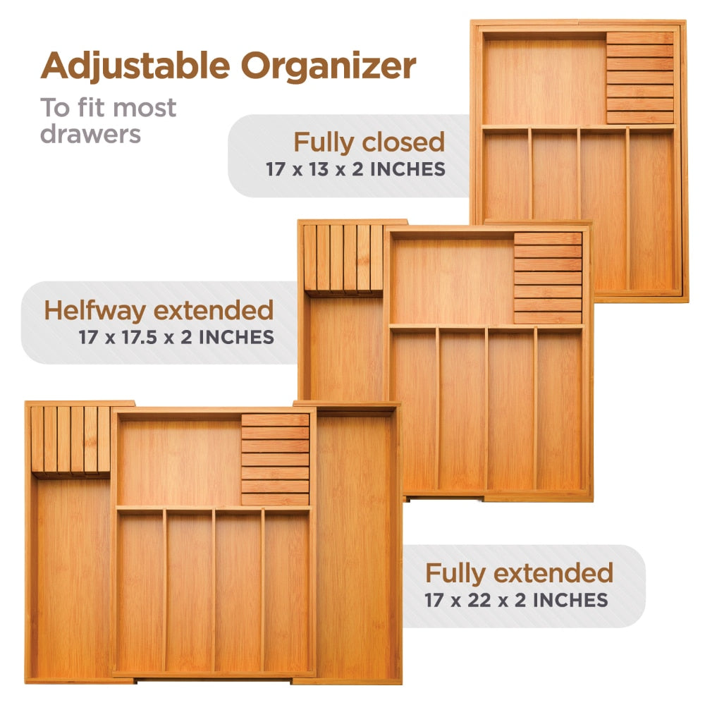 Bamboo Expandable Drawer Organizer