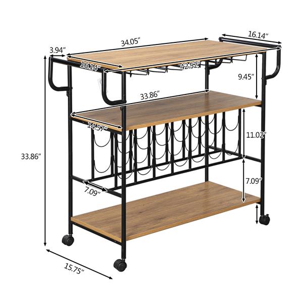 Industrial Wine Serving Cart