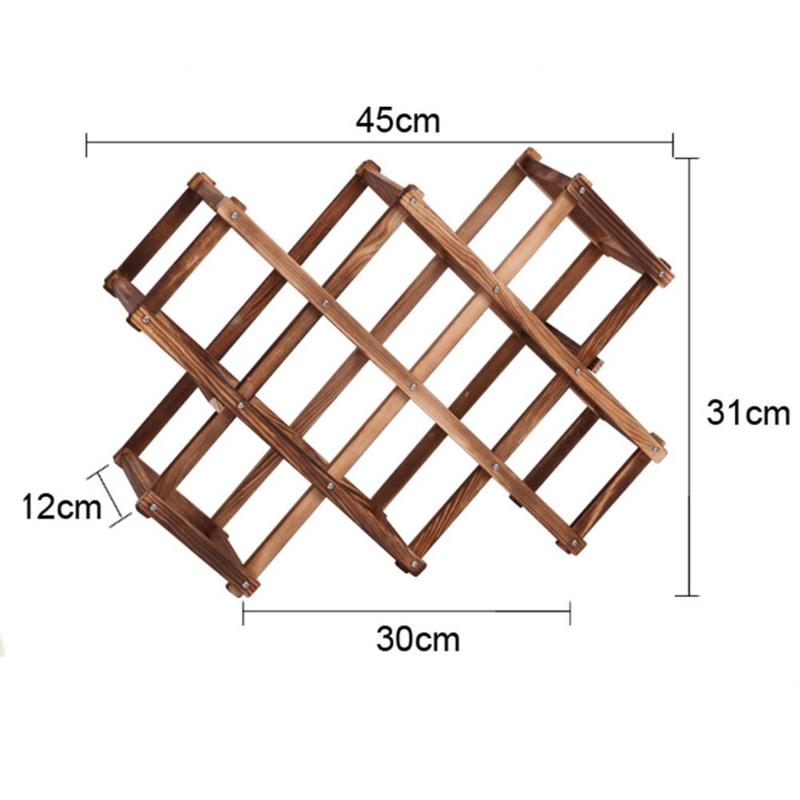 Foldable 10 Bottle Wine Rack