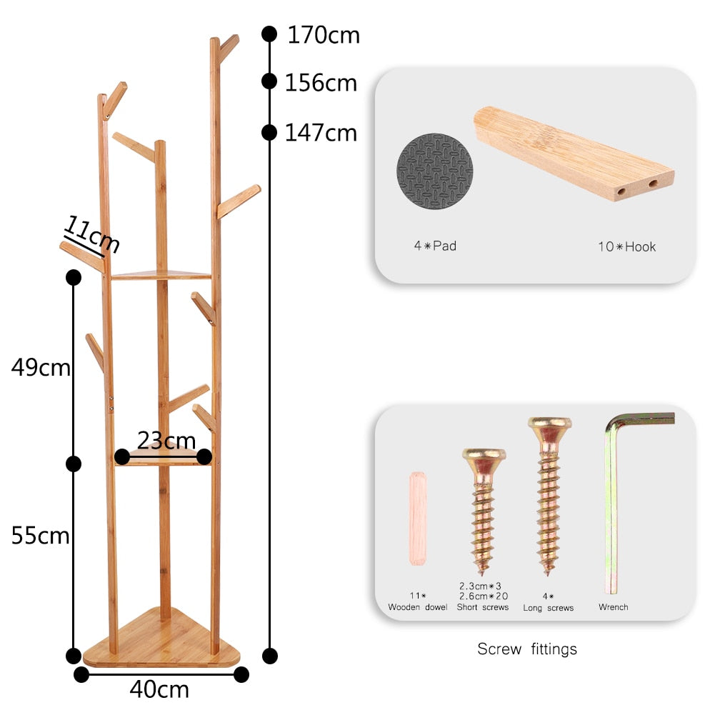 Bamboo Coat Rack