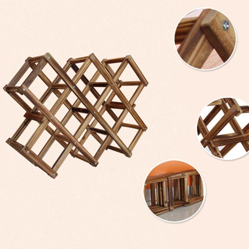 Foldable 10 Bottle Wine Rack