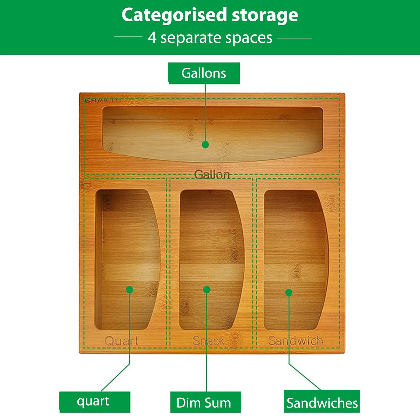 Bamboo Food Storage Bag Dispenser