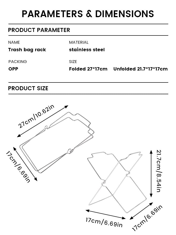 Foldable Counter Trash Bag Stand