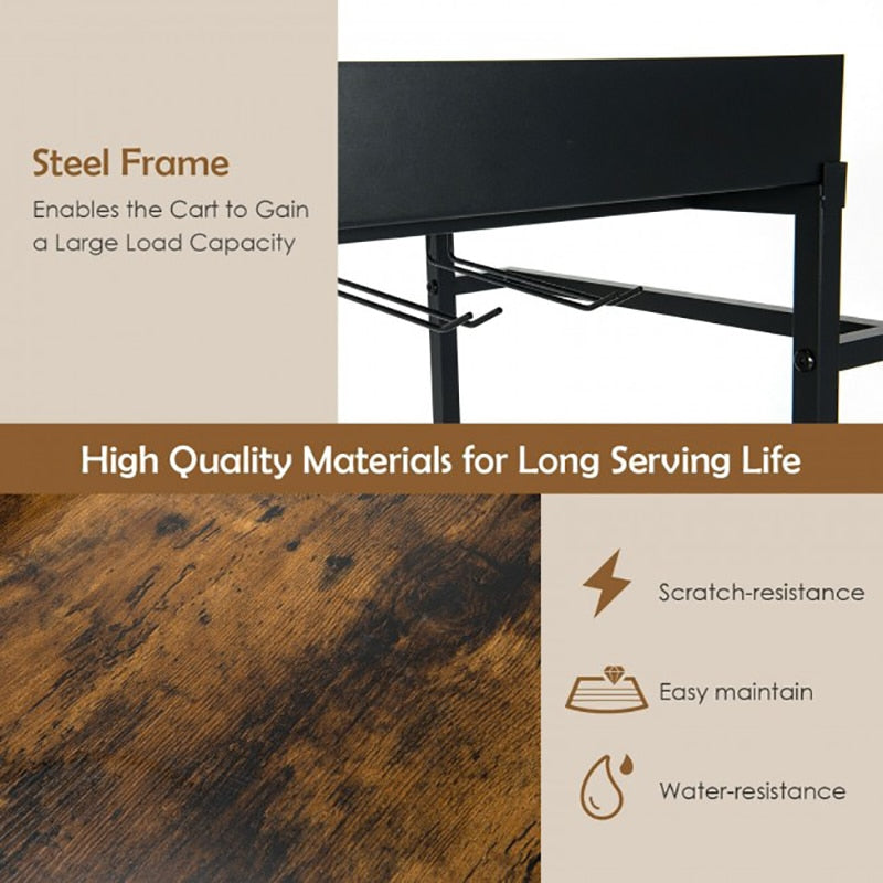 Portable Kitchen Bar Cart