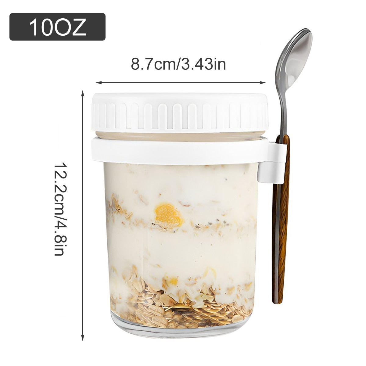 Glass Breakfast Cup with Lid and spoon