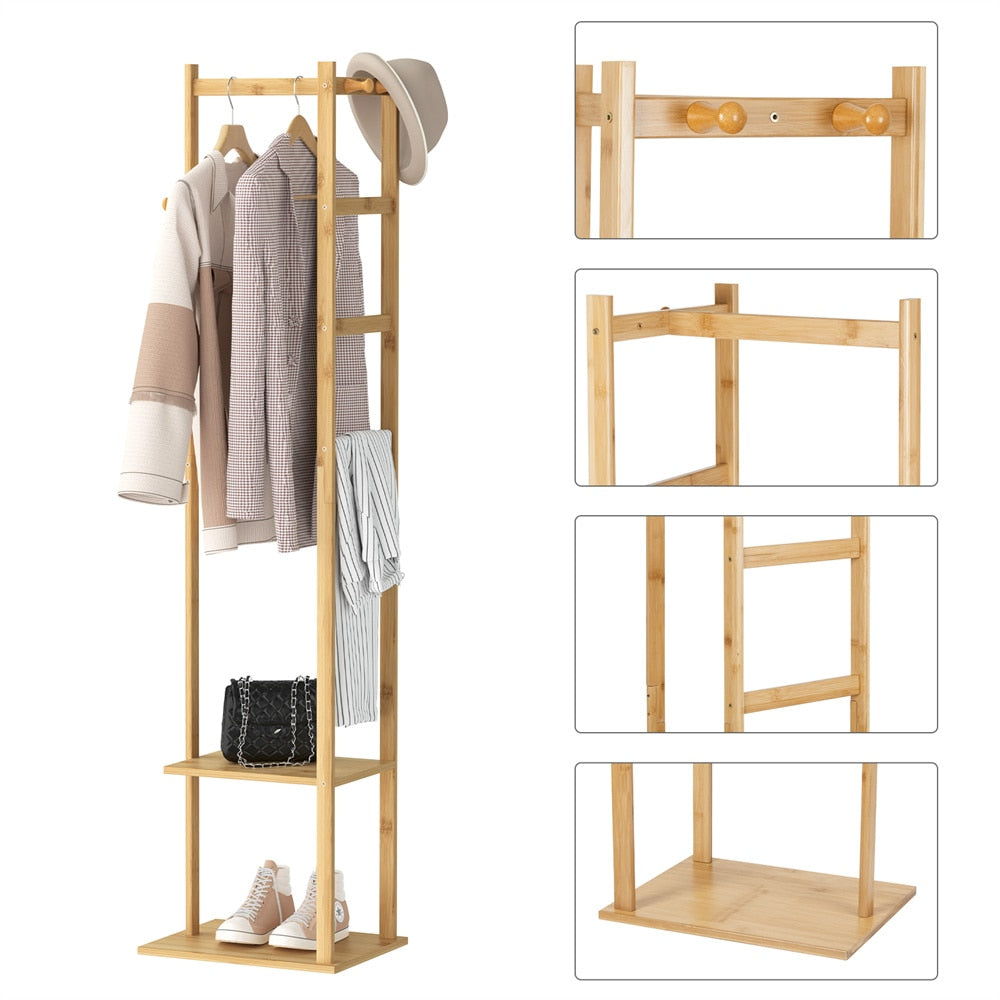 Bamboo Shelf Coat Rack