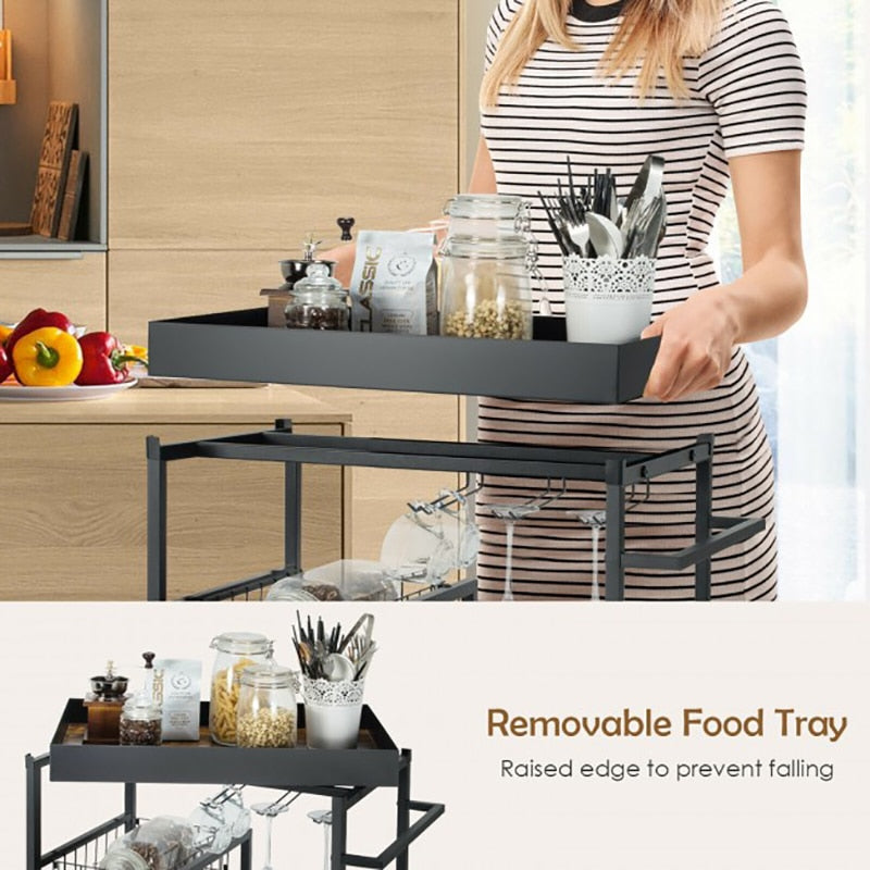 Portable Kitchen Bar Cart