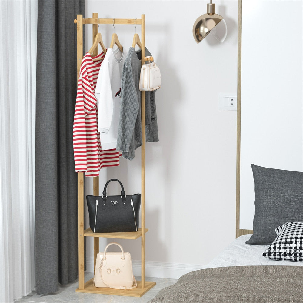 Bamboo Shelf Coat Rack