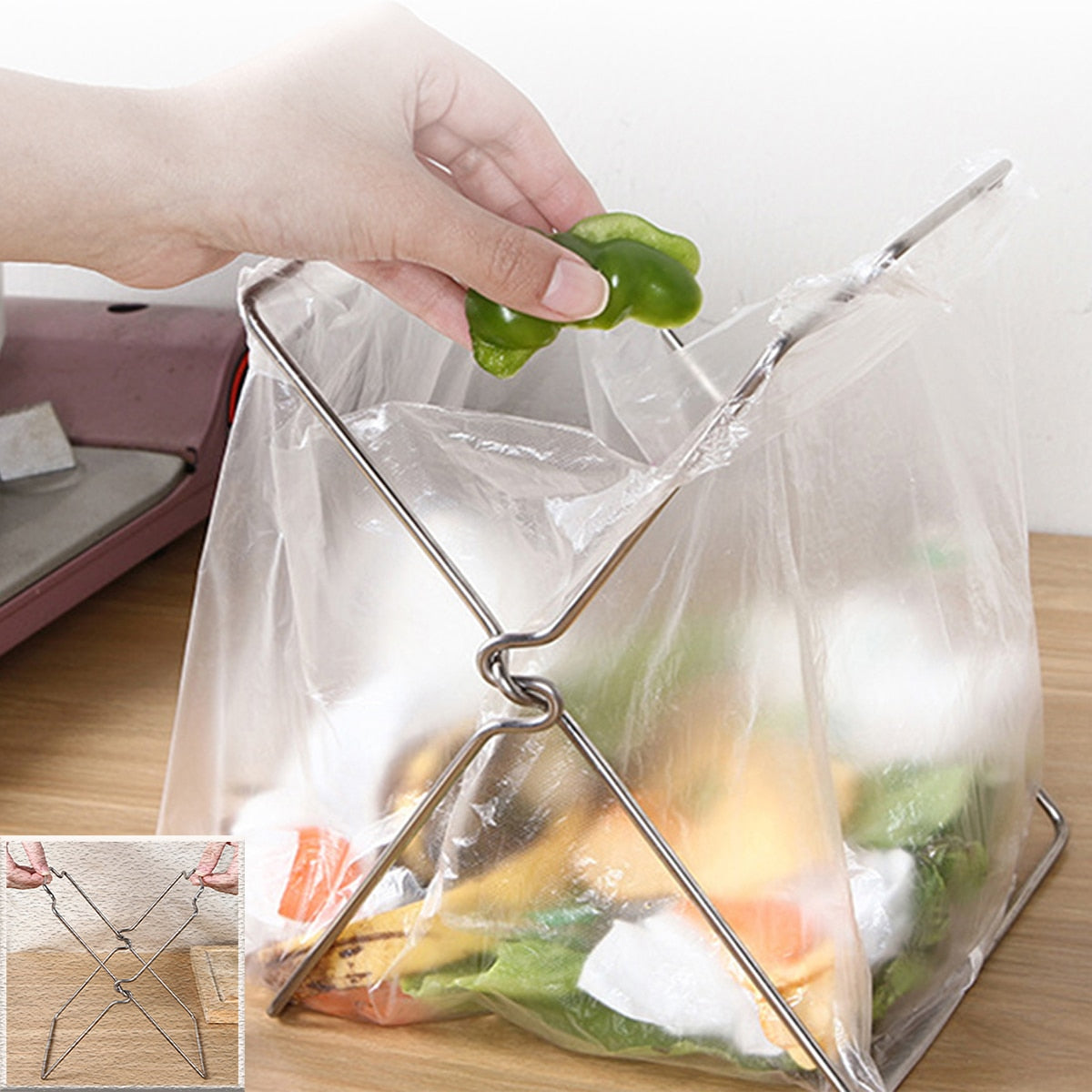 Foldable Counter Trash Bag Stand