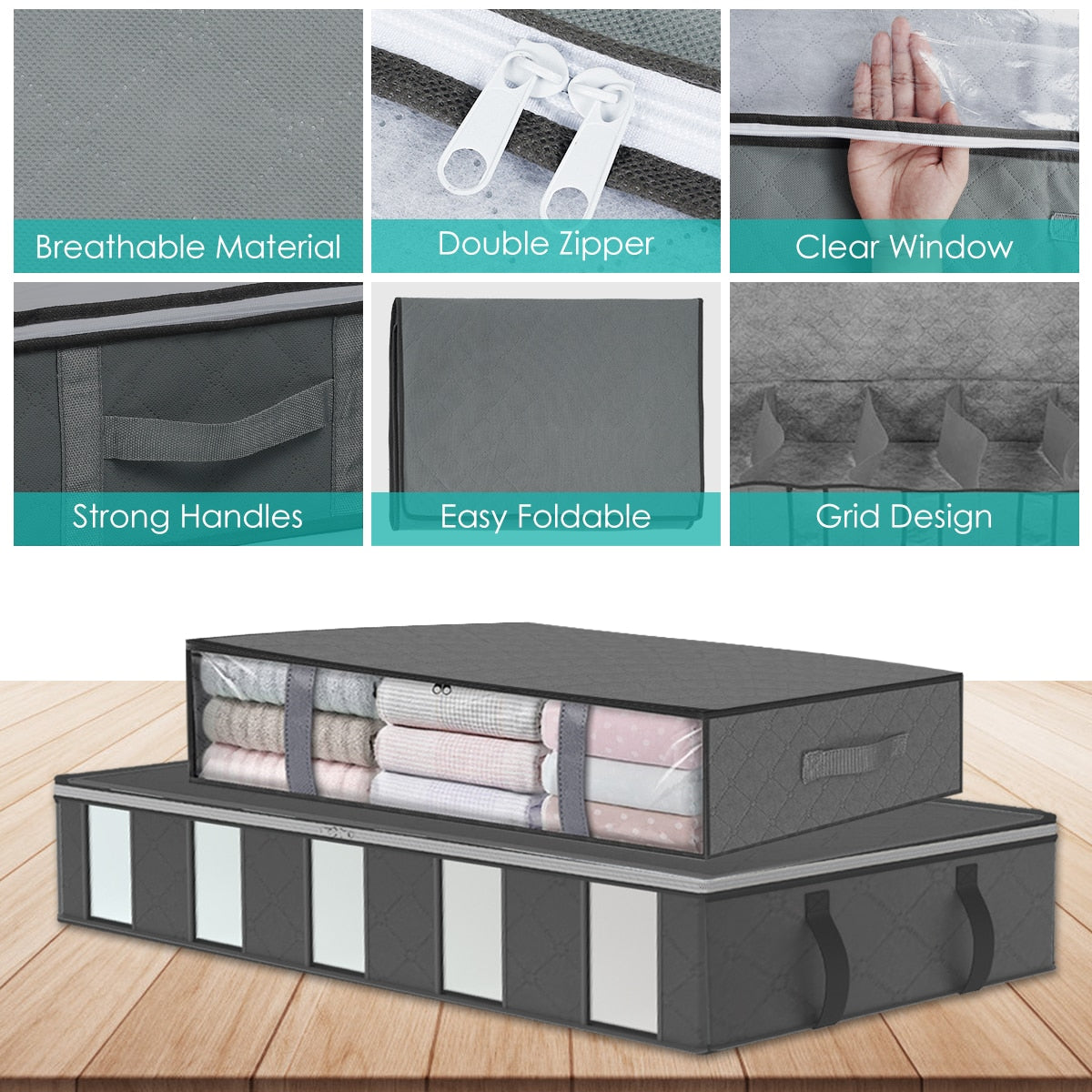 2Pcs Underbed Storage