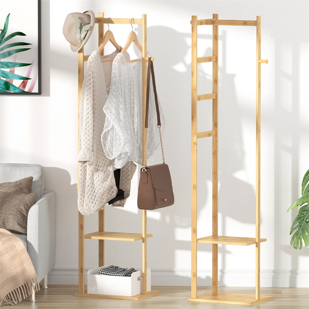 Bamboo Shelf Coat Rack