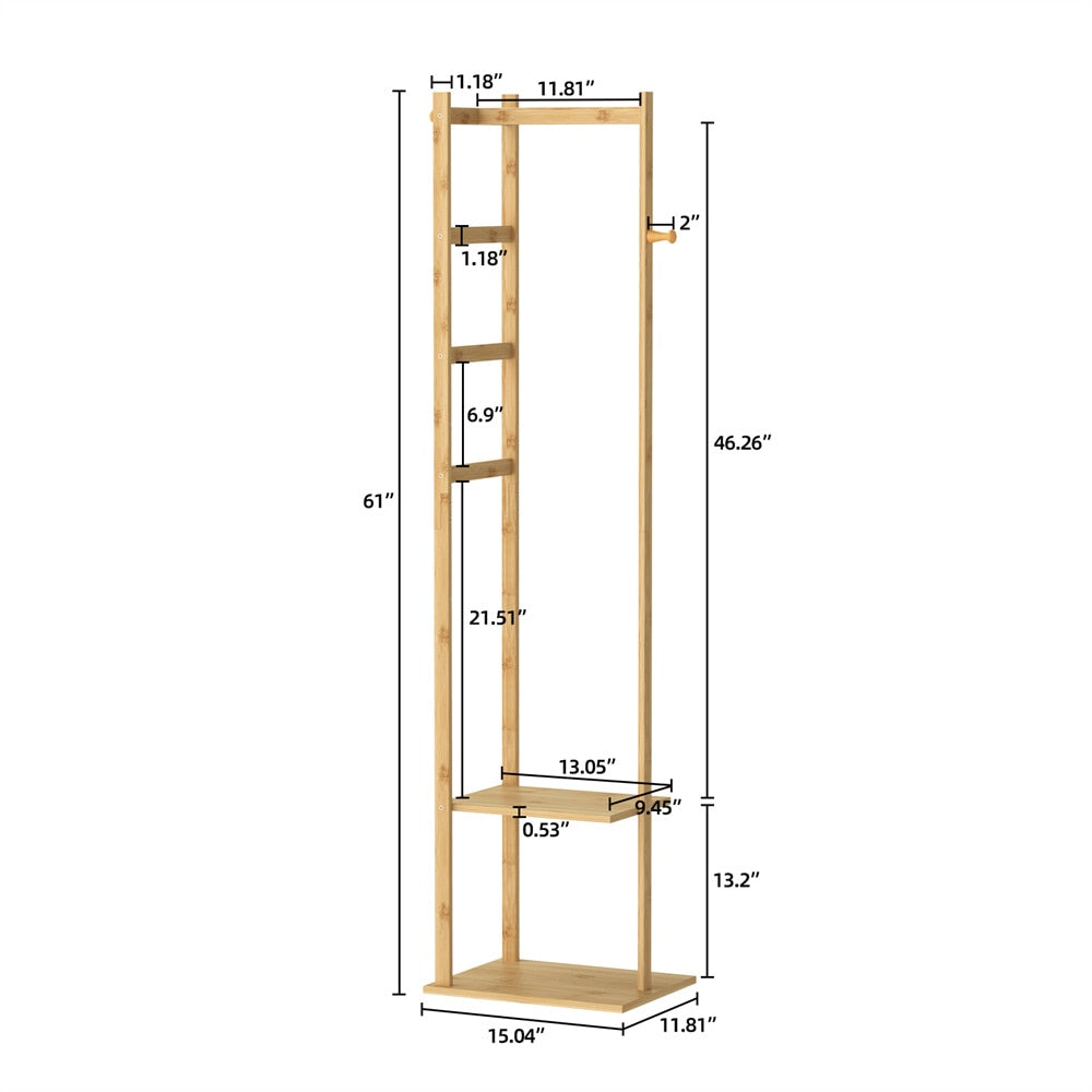 Bamboo Shelf Coat Rack