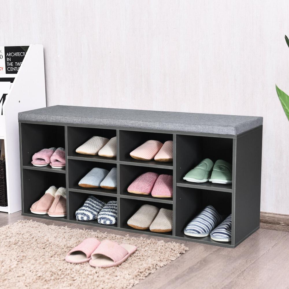 Padded Shoe Storage Bench