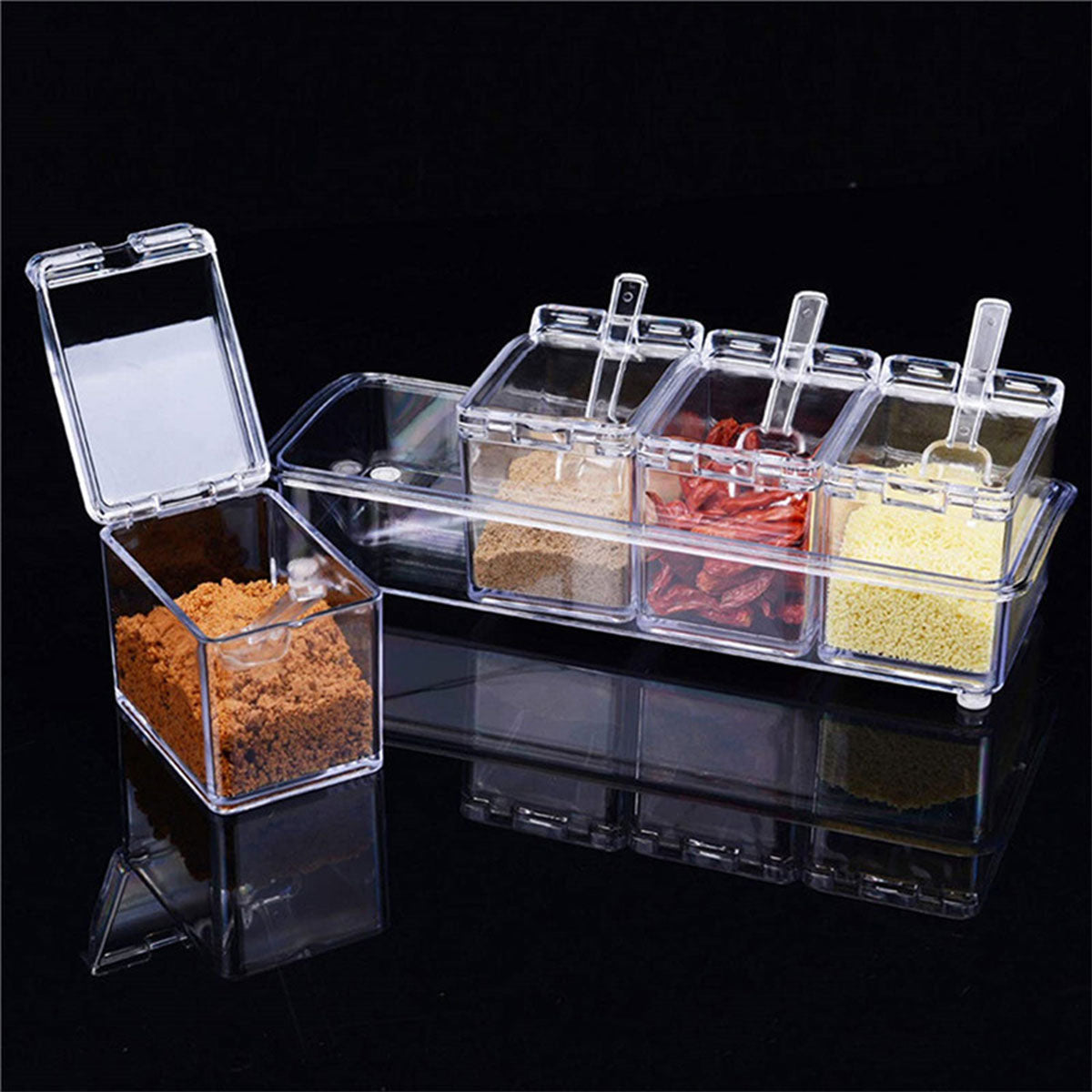 Clear Condiment/Spice Containers
