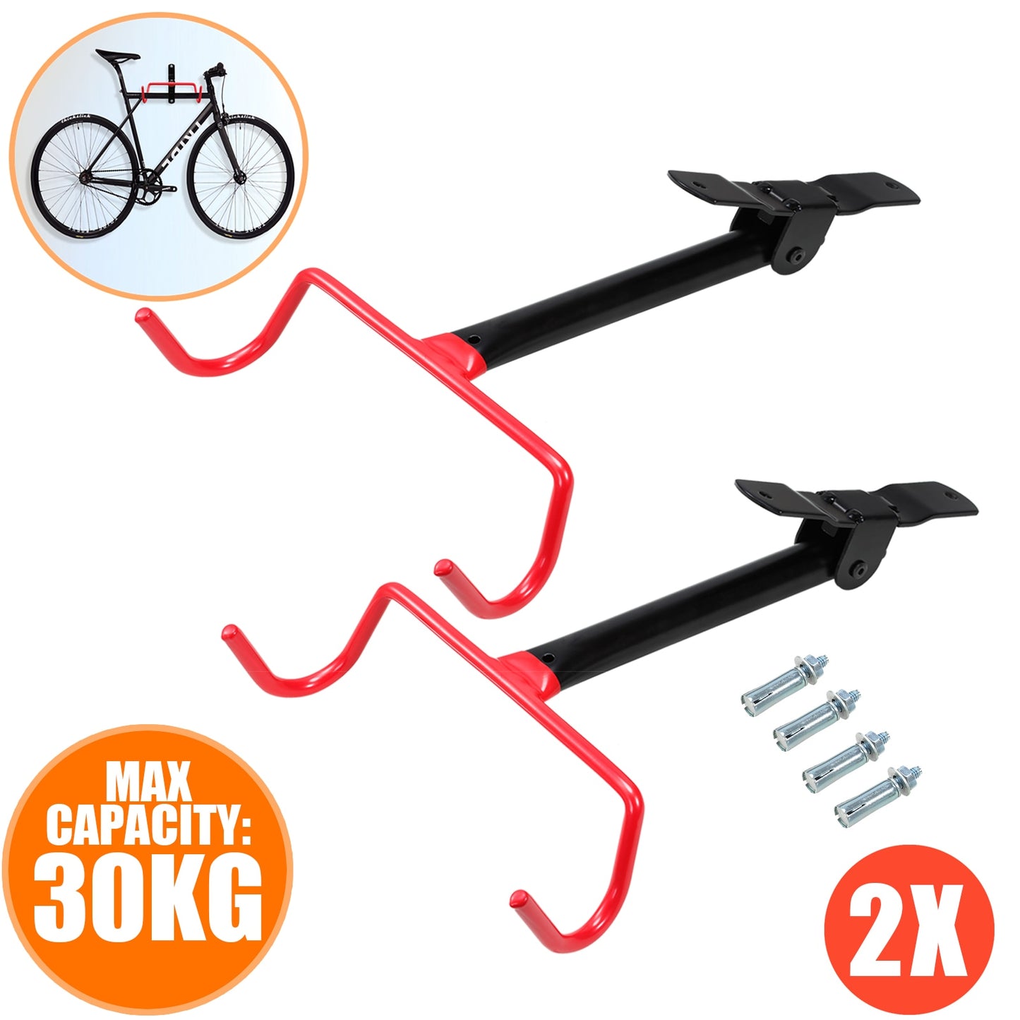 2Pcs Bicycle Wall Mount