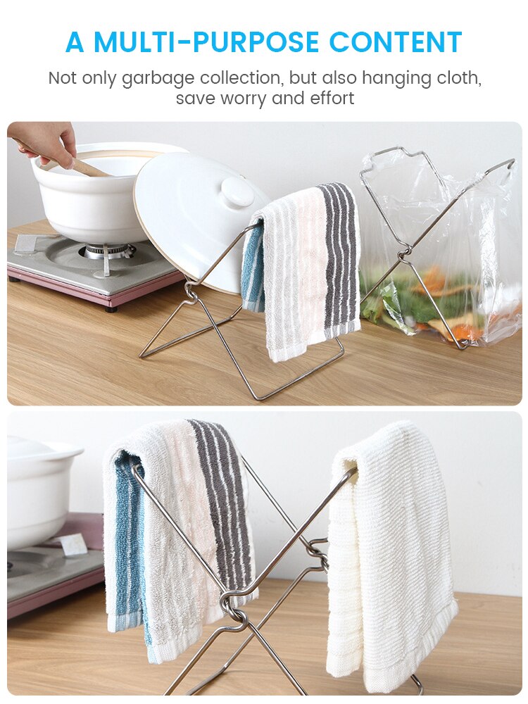 Foldable Counter Trash Bag Stand