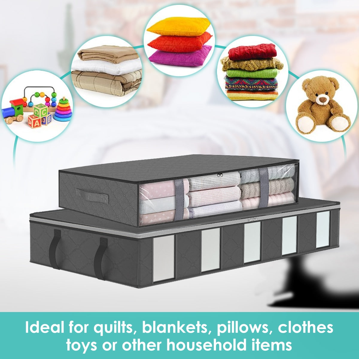 2Pcs Underbed Storage