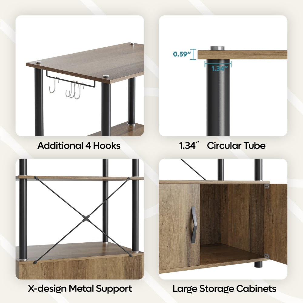Bakers Rack w/Microwave Stand