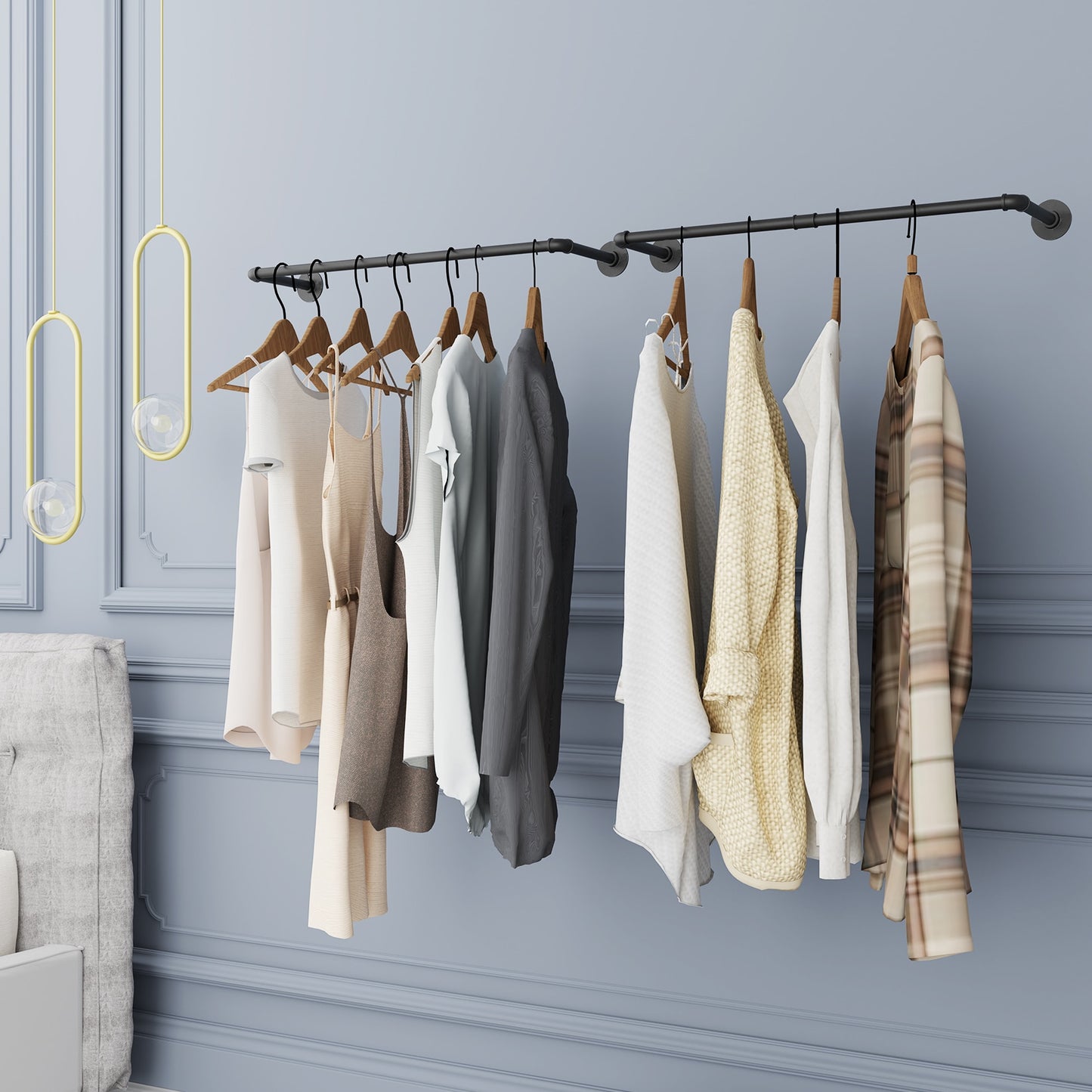 Industrial Pipe Clothes Rail Rack (2)