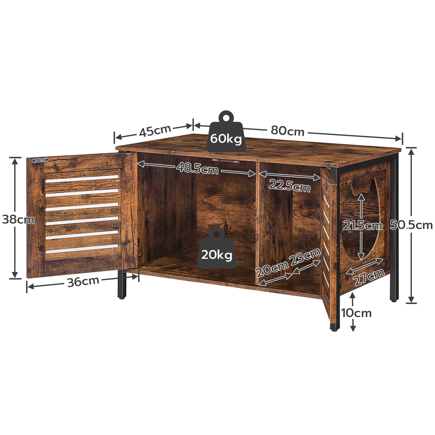 Cat Litter Box Enclosure Cabinet