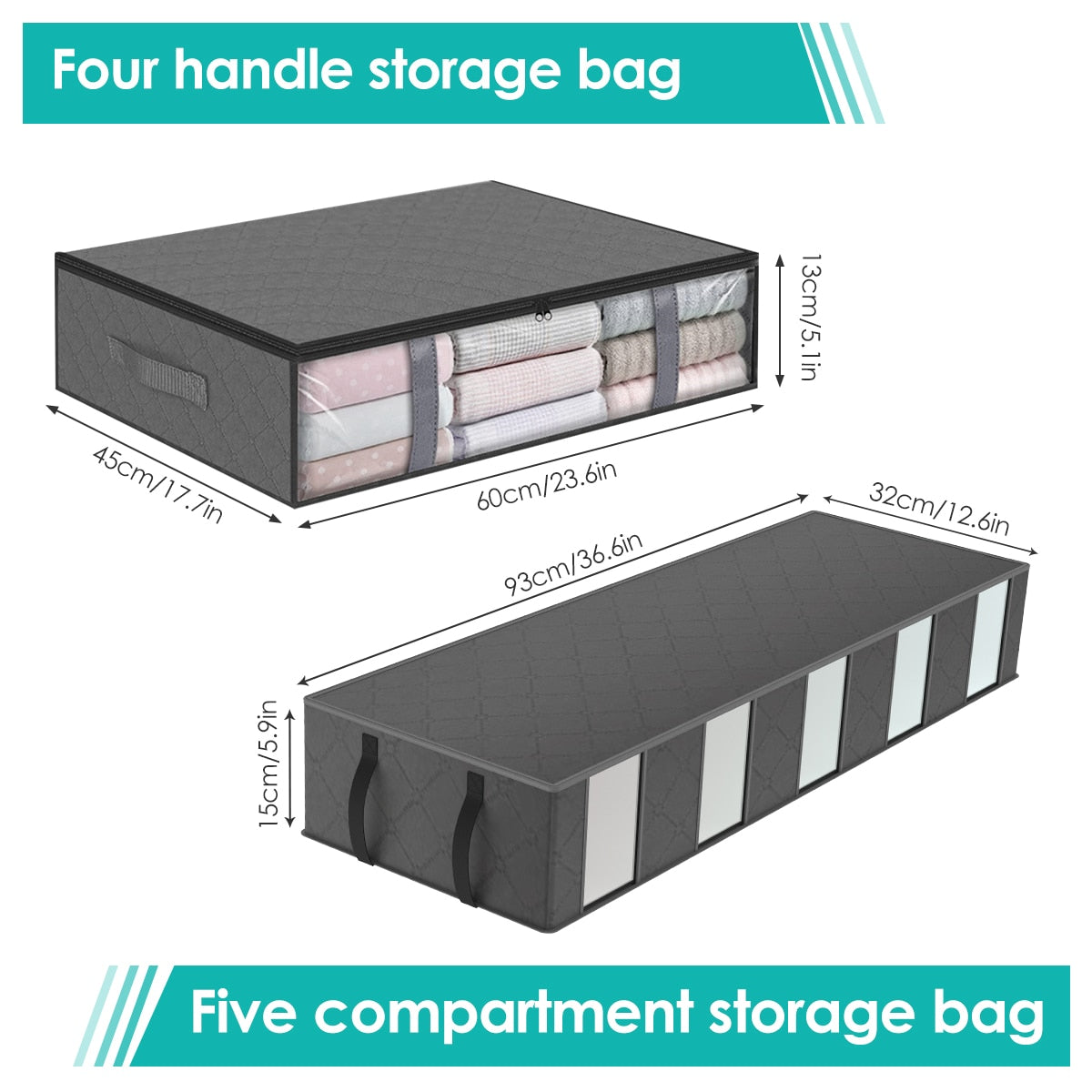 2Pcs Underbed Storage