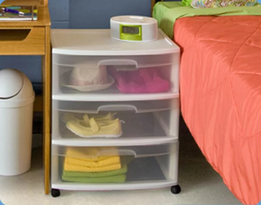 2-piece set 3 Drawer Cart