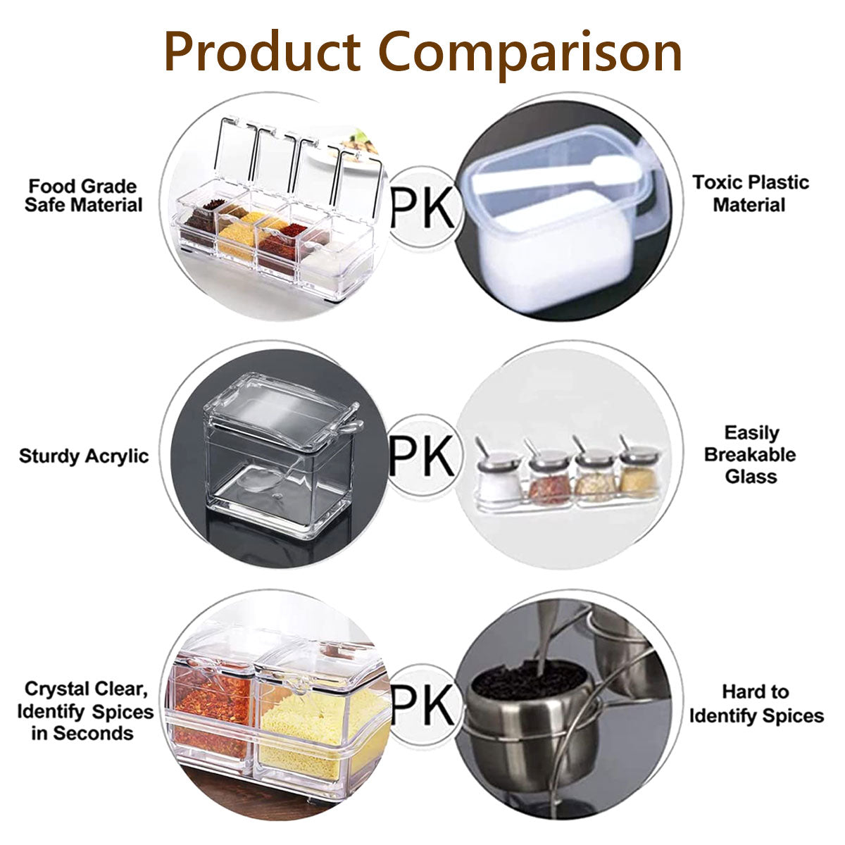 Clear Condiment/Spice Containers