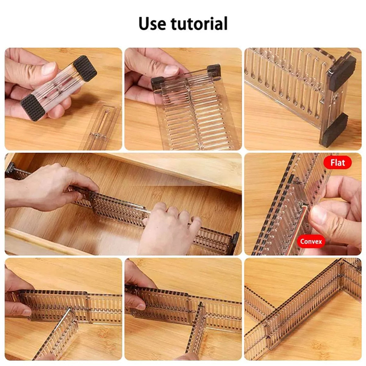 2Pcs Adjustable Drawer Dividers