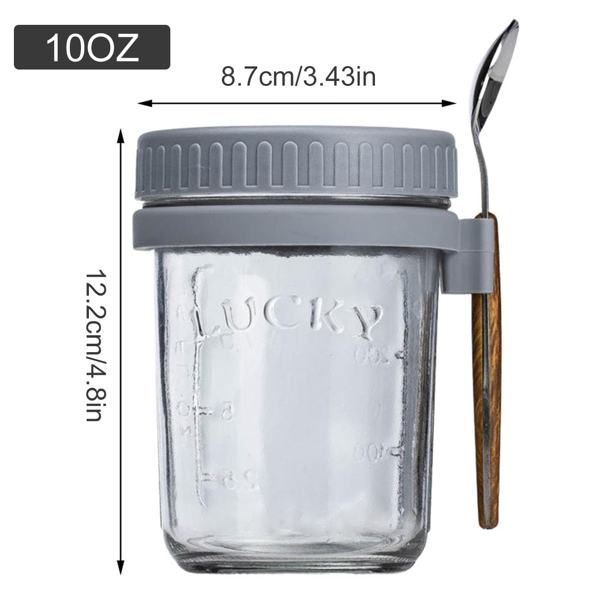 Glass Breakfast Cup with Lid and spoon