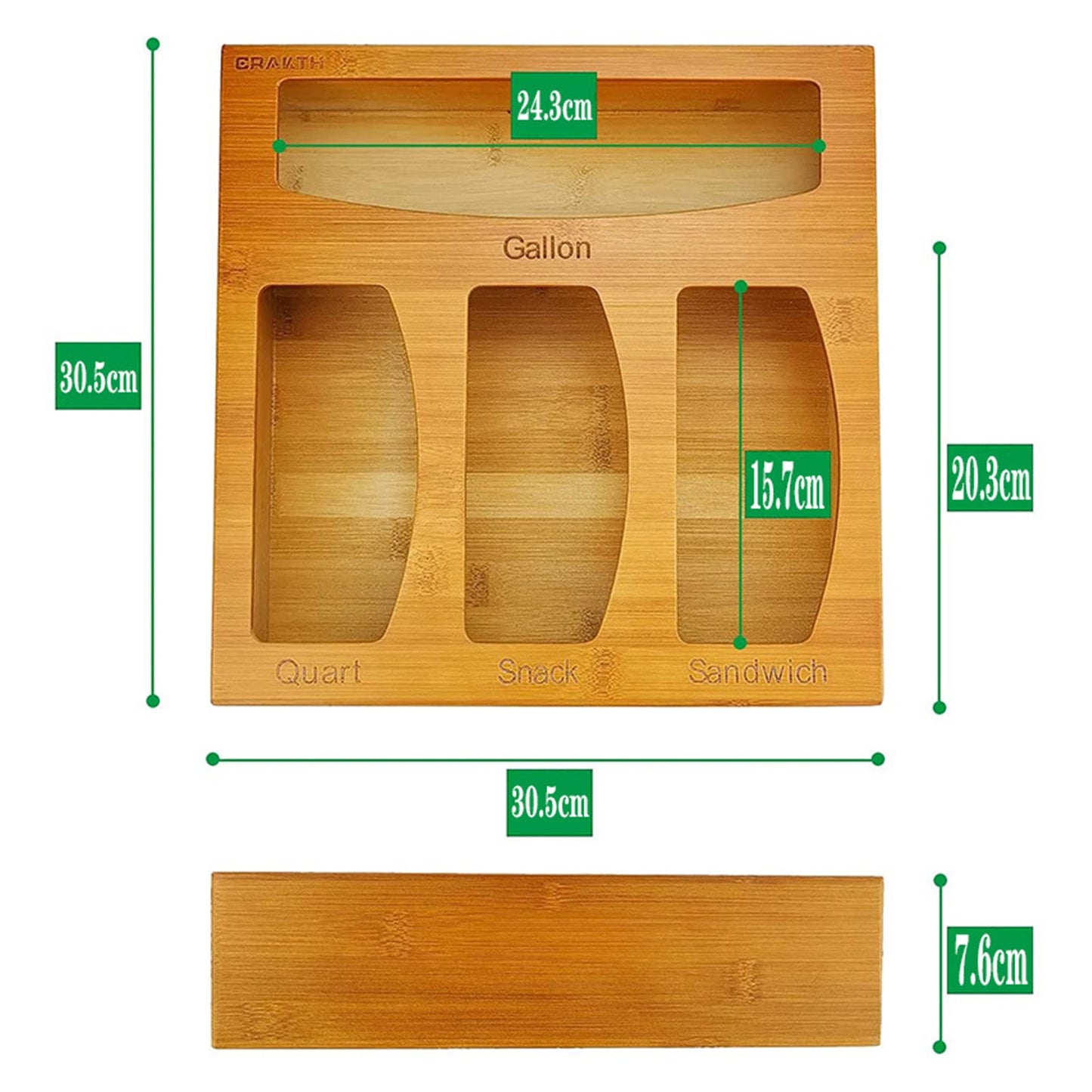 Bamboo Food Storage Bag Dispenser