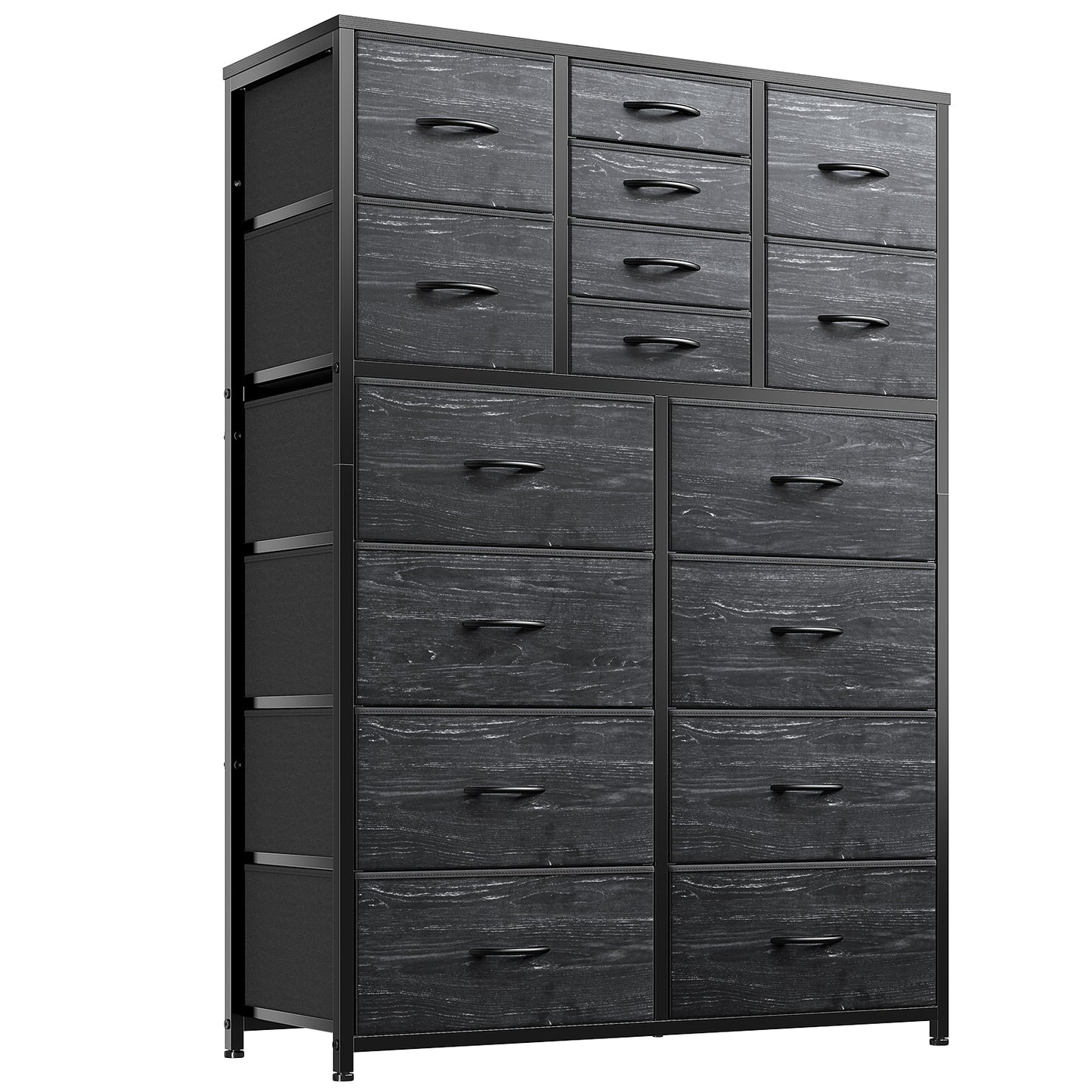 Fabric Drawer Dresser with Wooden Top