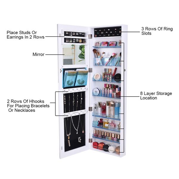 Full Mirrored Jewelry Cabinet