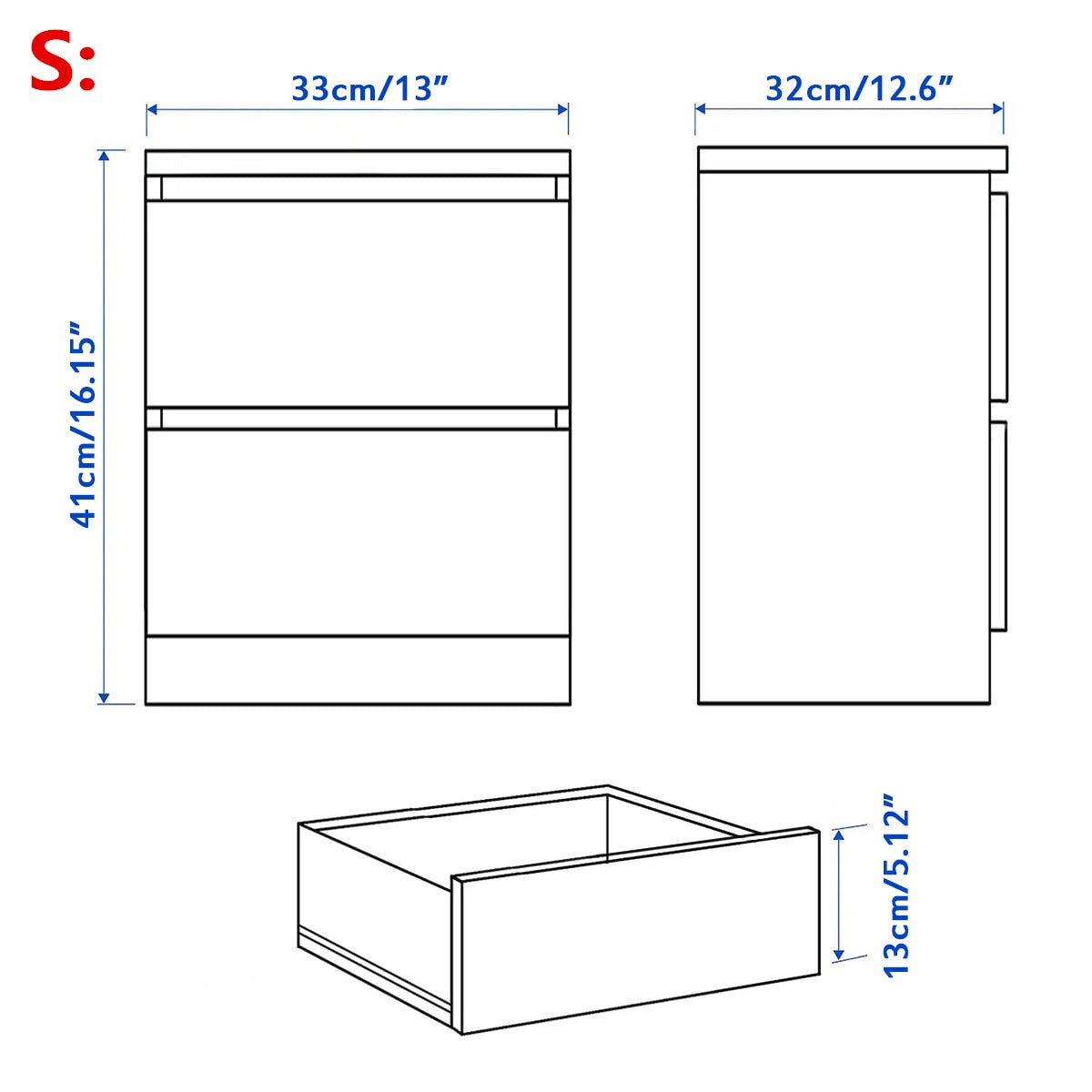 2 Drawer Nightstand