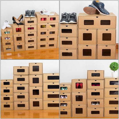 Stackable Kraft Paper Shoe Storage