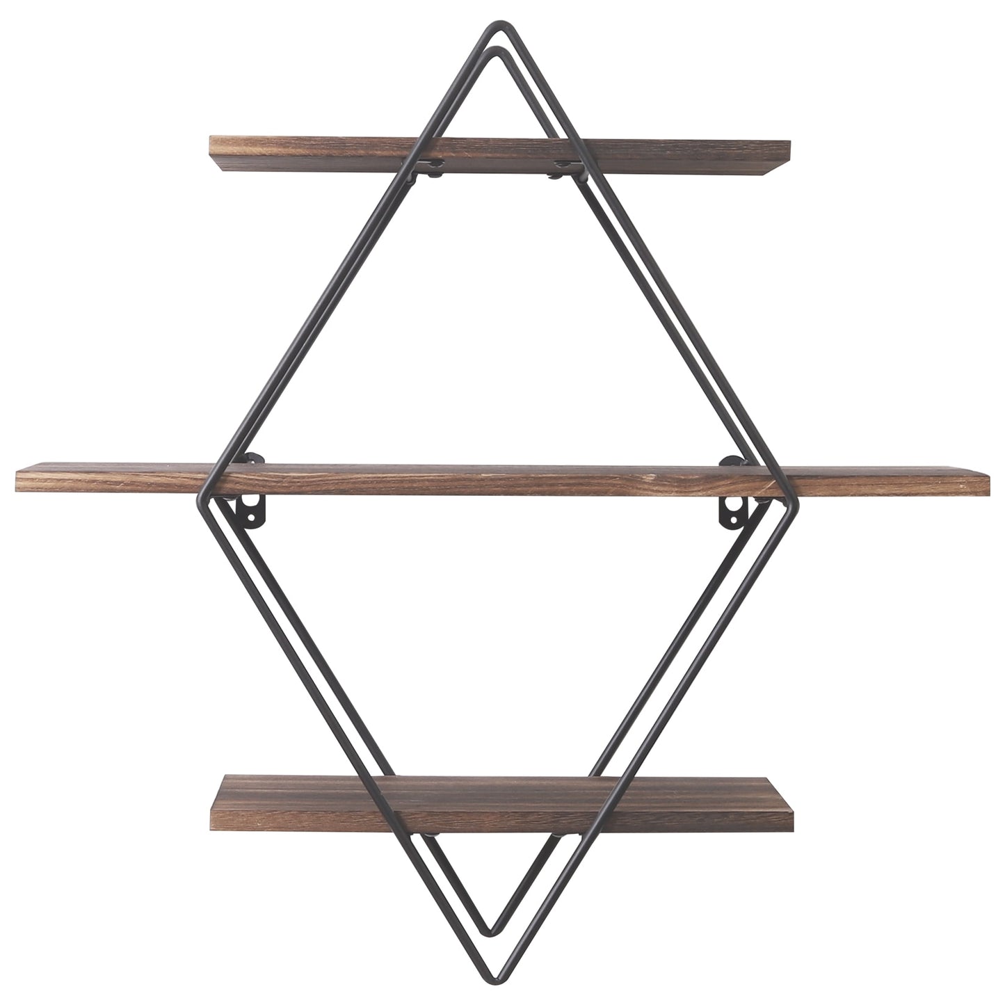 Geometric Wood Floating Shelf