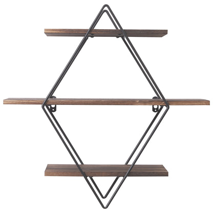 Geometric Wood Floating Shelf