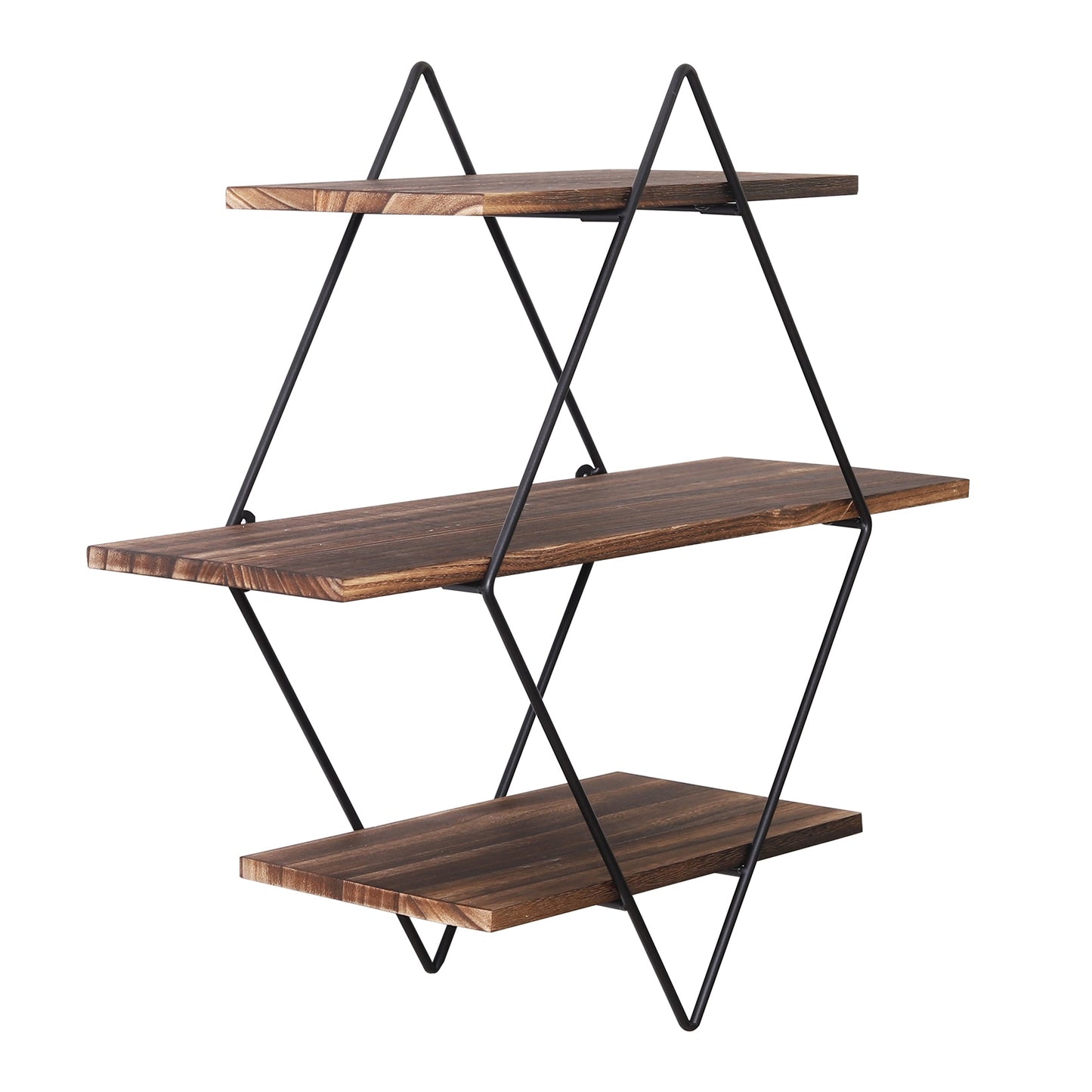 Geometric Wood Floating Shelf