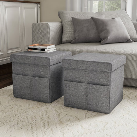 Storage Ottomans, Set of 2