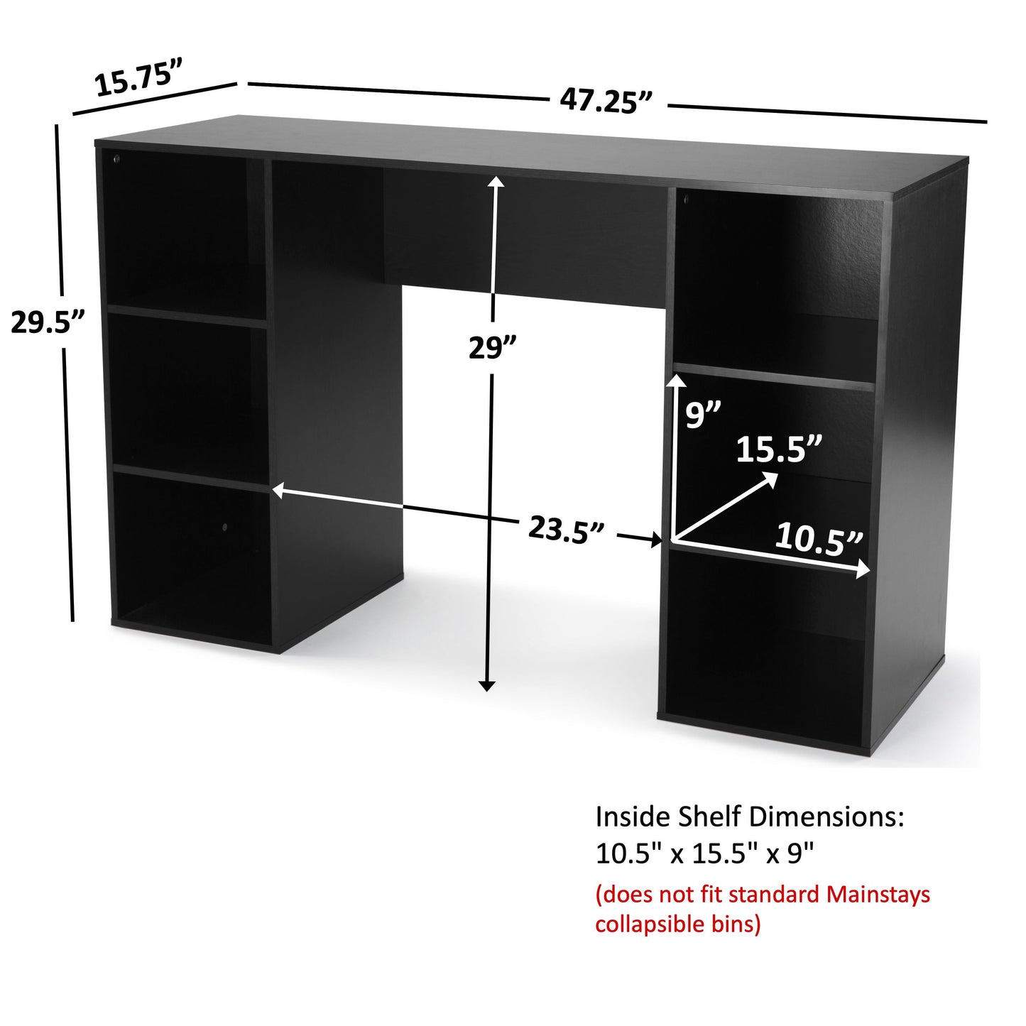 6-Cube Storage Computer Desk,