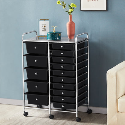 15 Drawer Metal Storage Cart