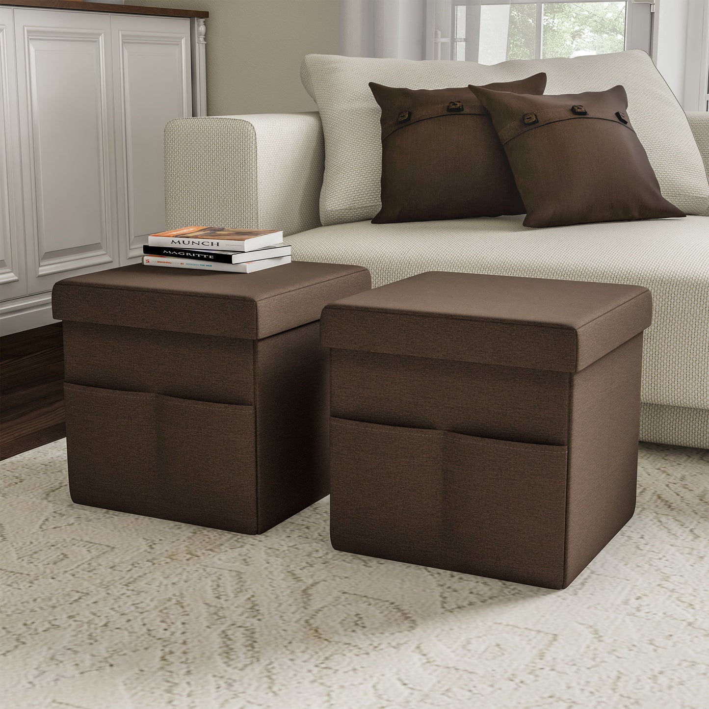 Storage Ottomans, Set of 2