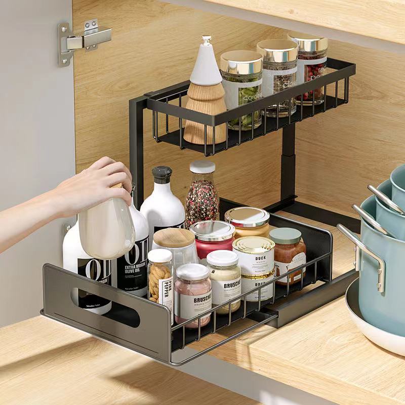 Sliding Cabinet Basket Organizer