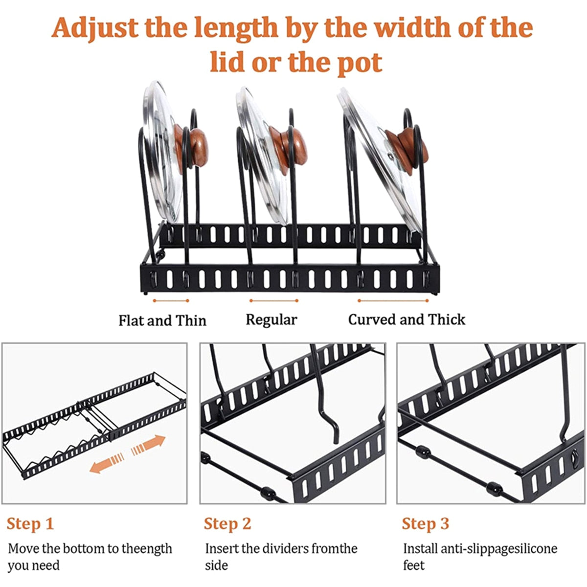 Expandable Pot/Pan Lid Rack